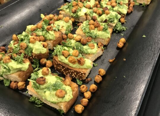 Avocado chickpea toast