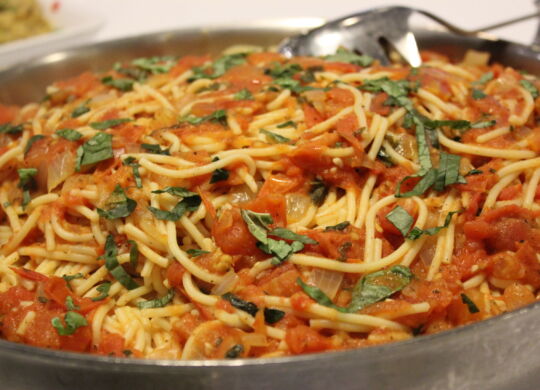 Pasta vermicelli with fresh roma tomato sauce