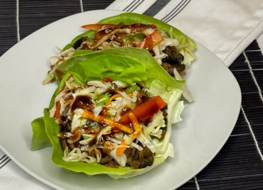 Lentil Crumble Asian Lettuce Wraps