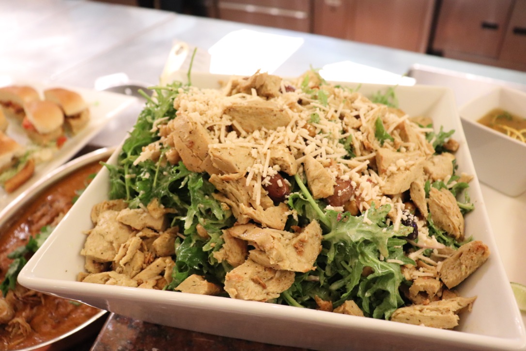 Kale caesar salad with tofurky chick'n