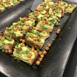 Avocado chickpea toast