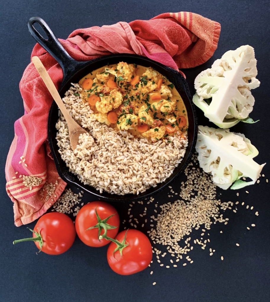 Cauliflower Korma with Tempeh