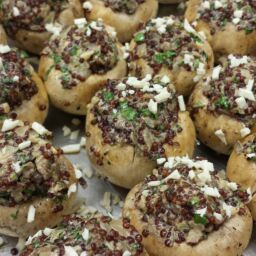 Stuffed red quinoa mushrooms