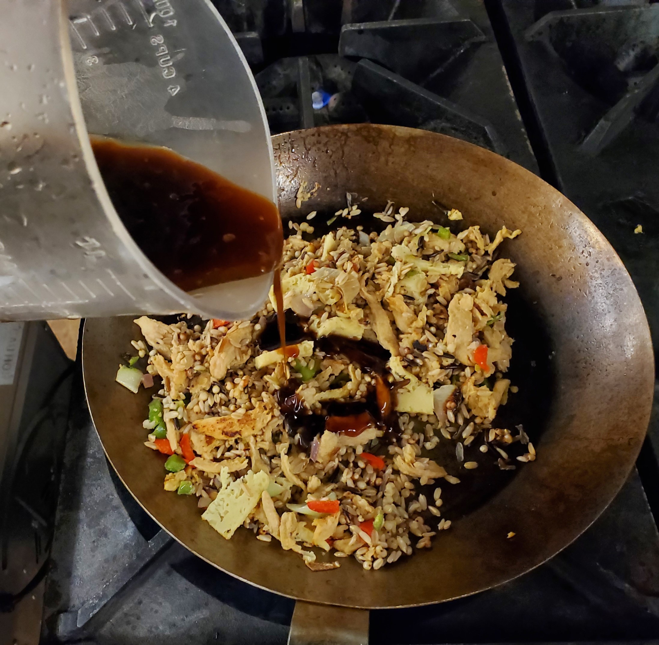 Whole grain barvecue stir fry