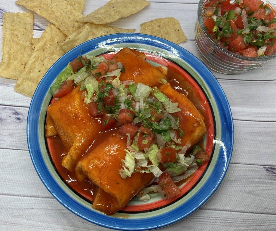 Chorizo Tofu Enchiladas