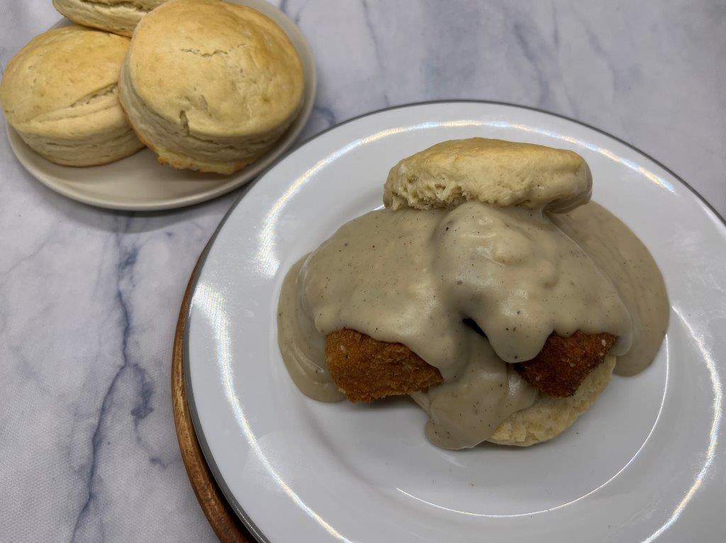 Country Fried Tofu Biscuits & Gravy