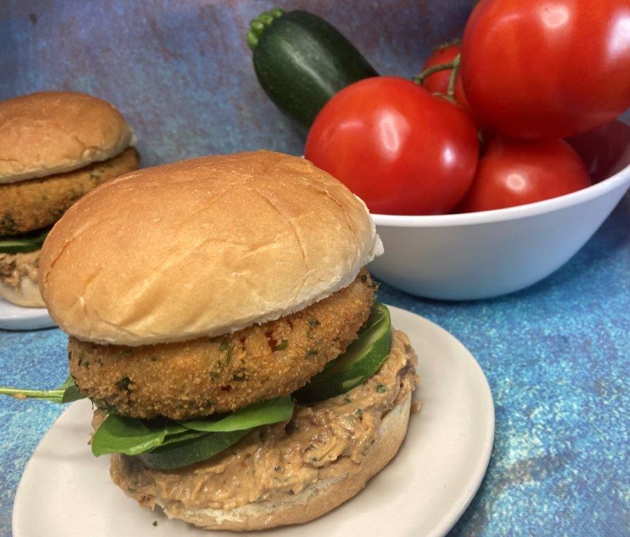 Mediterranean Fried Tomato Sandwich