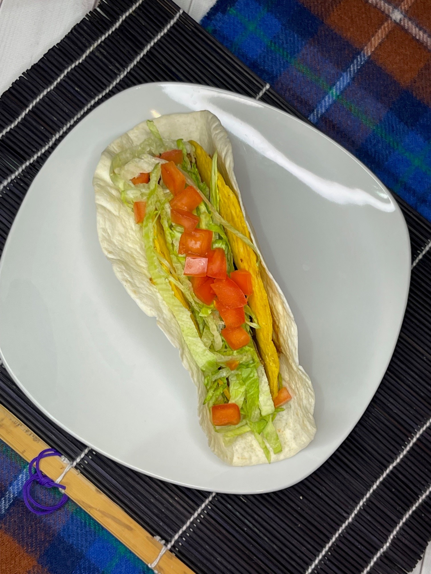 Southwestern Pinto Bean Double Decker Taco