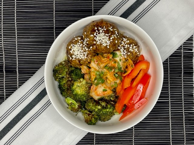 Asian Tofu Lentil Noodle Bowl