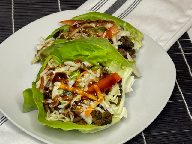 Lentil Crumble Asian Lettuce Wraps