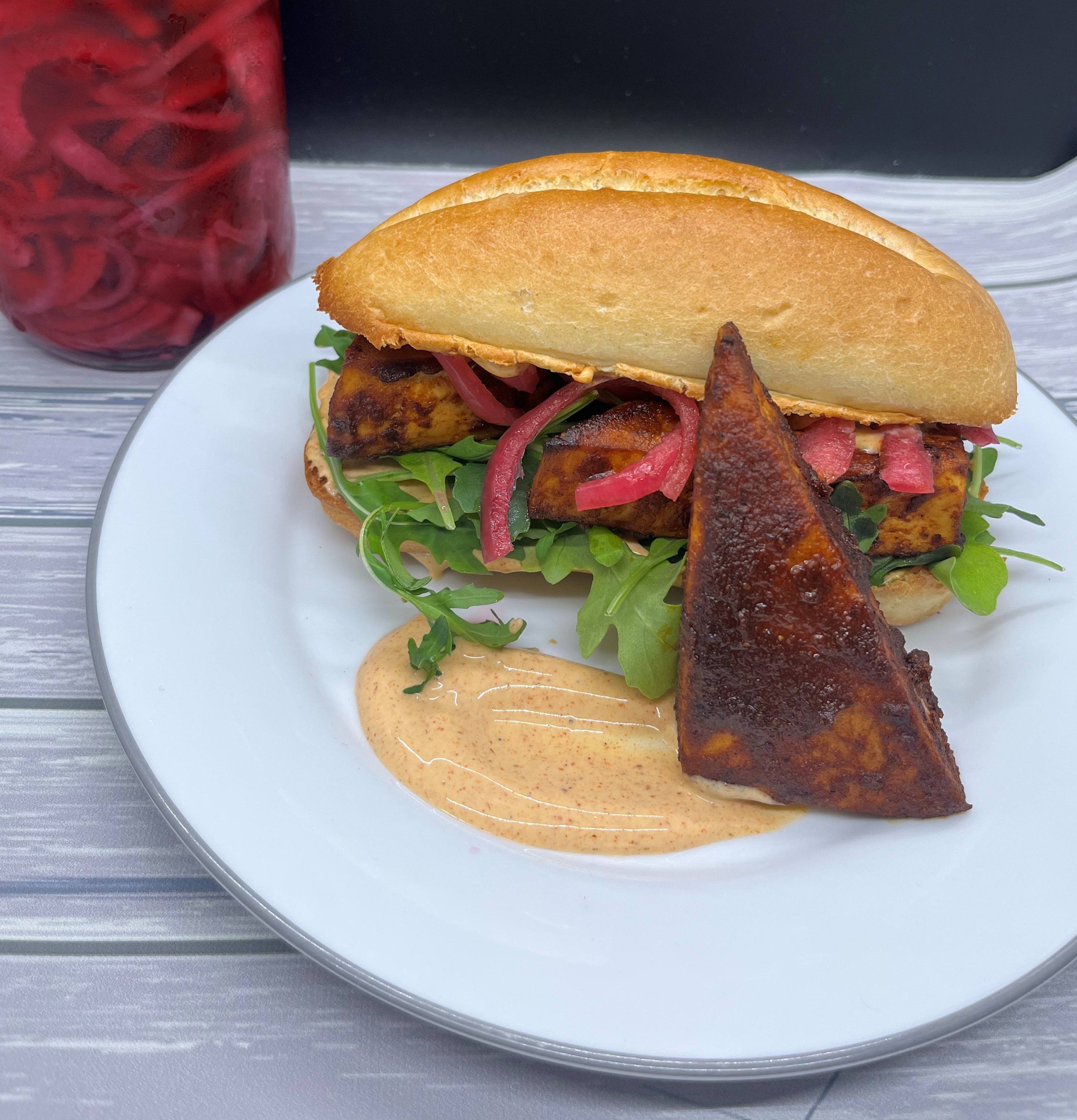 Smoky BBQ Tri-tip Tofu Hoagie