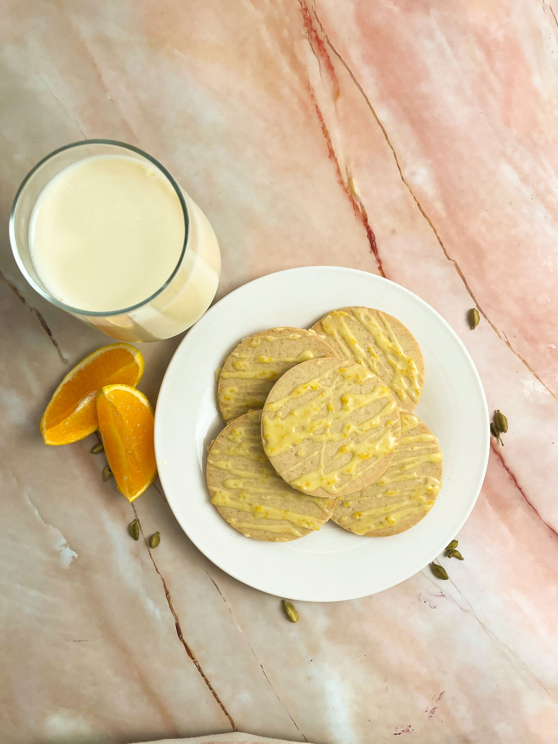 Cardamom Sugar Cookies with Orange Glaze