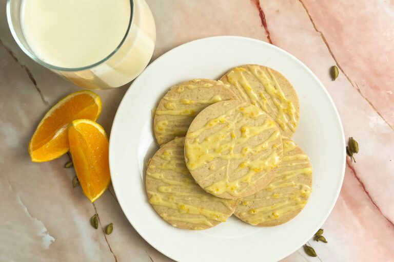 Cardamom sugar cookies with orange glaze