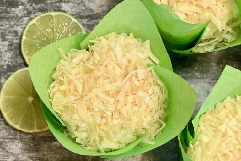 Coconut lime snowball cupcakes