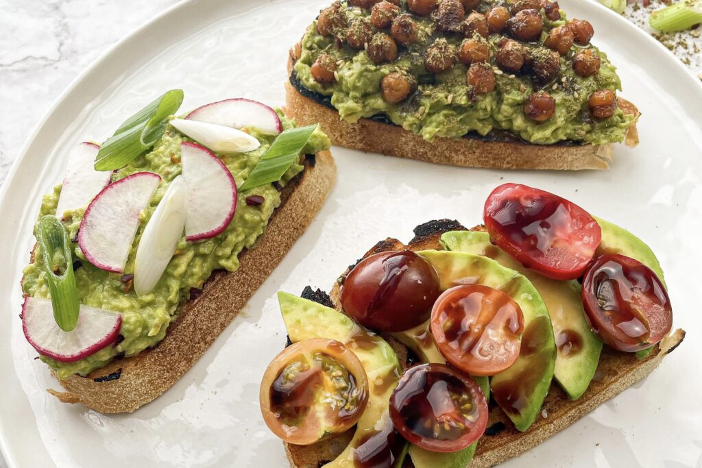 Trio of avocado toast