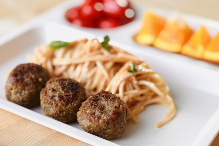 Revved up rosa pasta and meatballs
