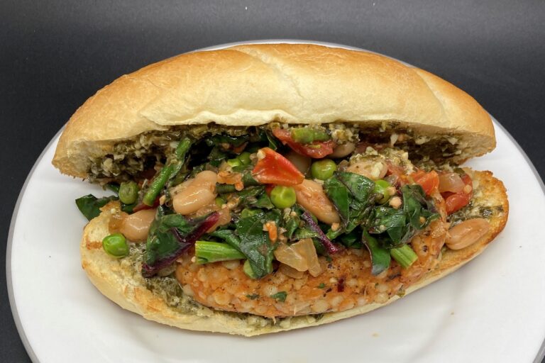 Knife and fork white bean and veggie sub